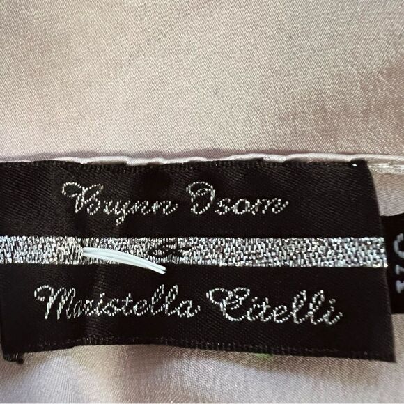 Boho 100% Silk Pink Scoop Neck Fairy Butterfly Sleeve Asymmetrical Mini Dress XS - Picture 8 of 15